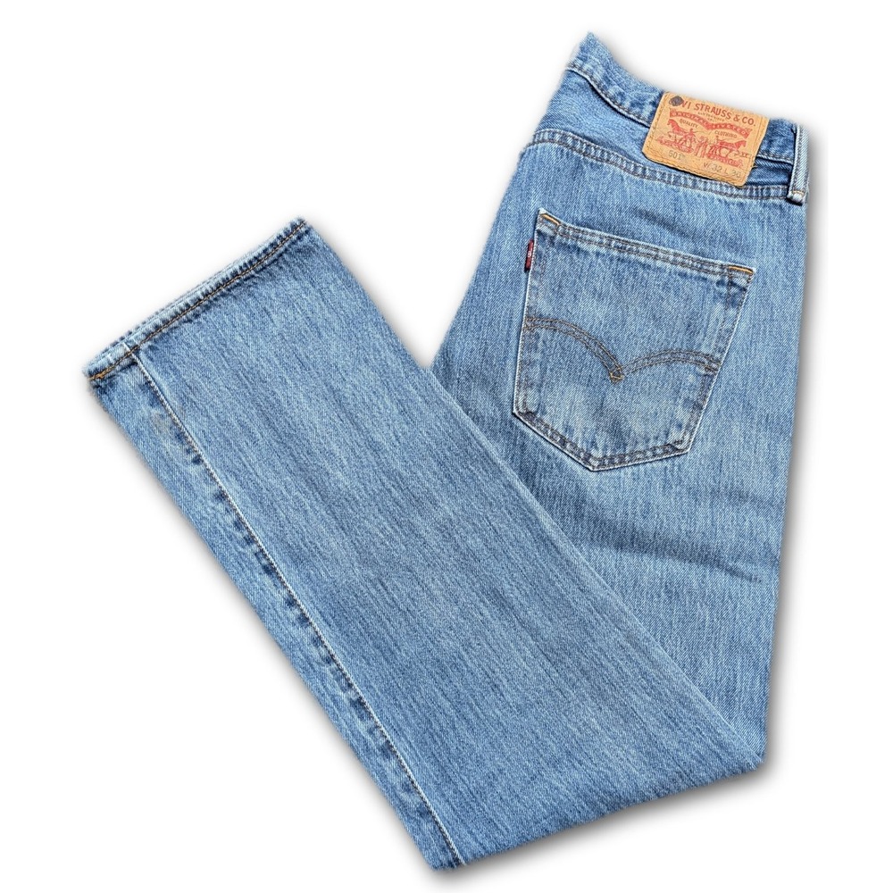 Levi's Mens Jeans 501 Blue 32x30 Original Fit Button Fly Denim 5 Pocket Regular